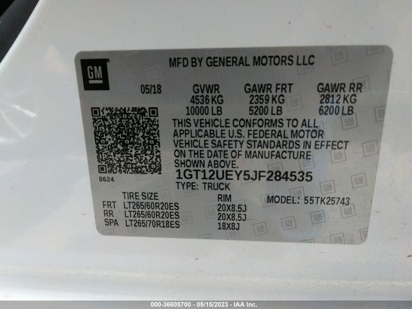 2018 GMC SIERRA 2500HD DENALI - 1GT12UEY5JF284535