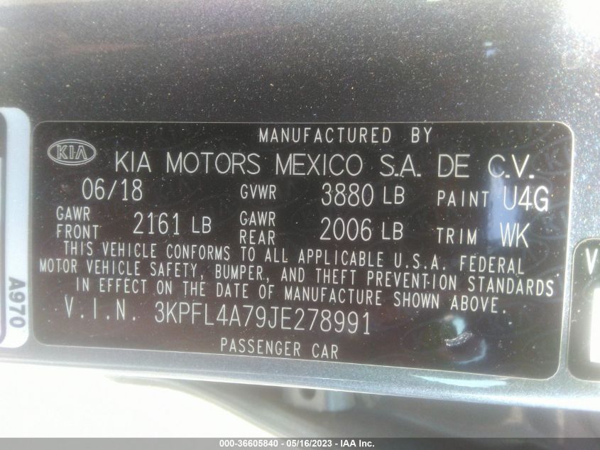 2018 KIA FORTE S - 3KPFL4A79JE278991
