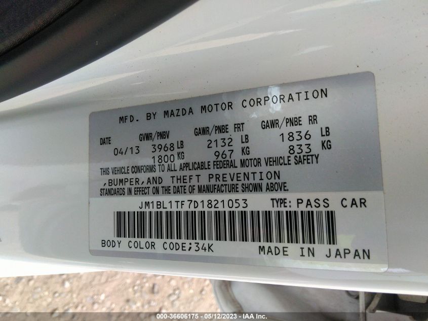 2013 MAZDA MAZDA3 I SV - JM1BL1TF7D1821053