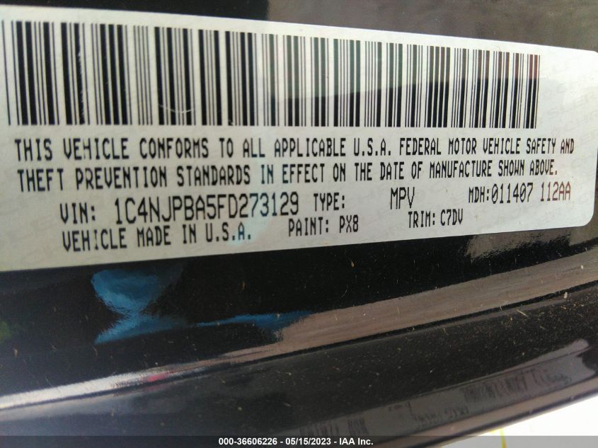 2015 JEEP PATRIOT SPORT - 1C4NJPBA5FD273129