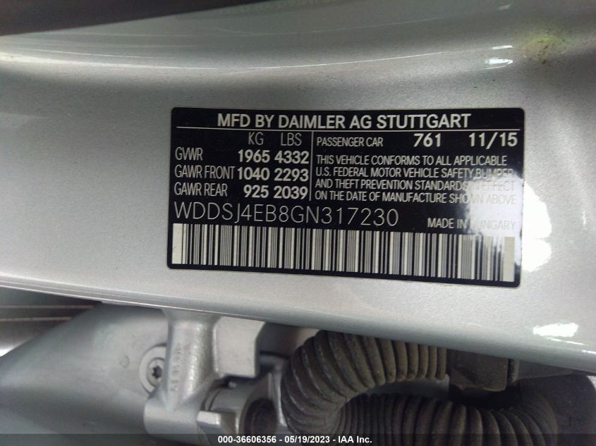 2016 MERCEDES-BENZ CLA CLA 250 - WDDSJ4EB8GN317230