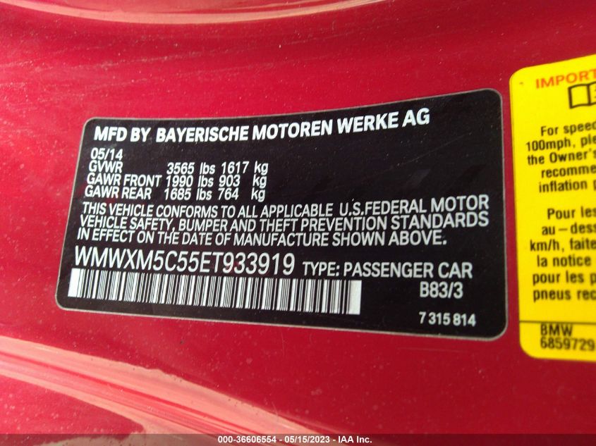 2014 MINI COOPER HARDTOP - WMWXM5C55ET933919