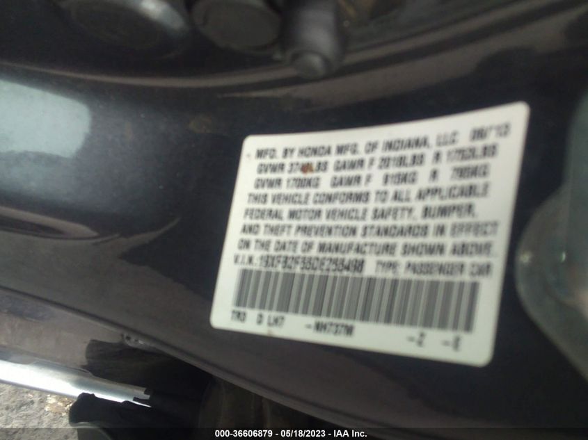 2013 HONDA CIVIC SDN LX - 19XFB2F55DE255498
