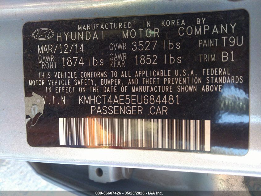 2014 HYUNDAI ACCENT GLS - KMHCT4AE5EU684481