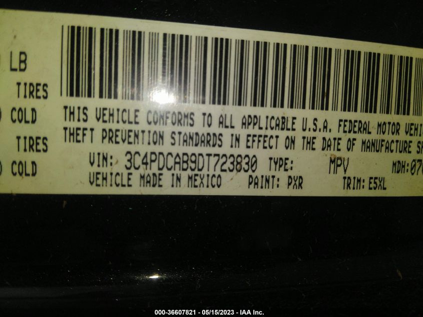 2013 DODGE JOURNEY AMERICAN VALUE PKG - 3C4PDCAB9DT723830