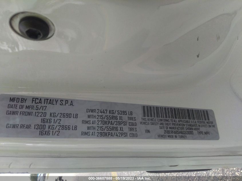 2017 RAM PROMASTER CITY CARGO VAN TRADESMAN - ZFBERFAB5H6G53680