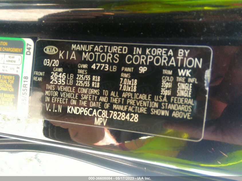 2020 KIA SPORTAGE S - KNDP6CAC8L7828428