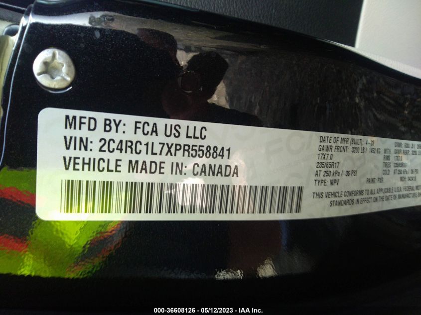 2023 CHRYSLER PACIFICA HYBRID TOURING L - 2C4RC1L7XPR558841