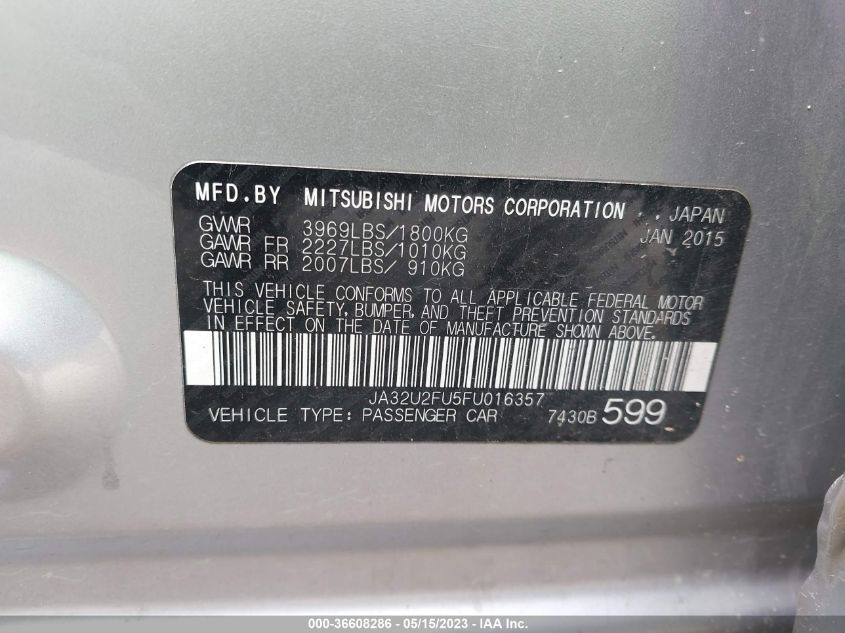 2015 MITSUBISHI LANCER ES - JA32U2FU5FU016357