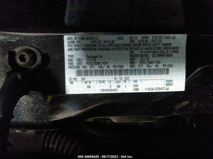 2014 FORD C-MAX HYBRID SEL - 1FADP5BU3EL511966