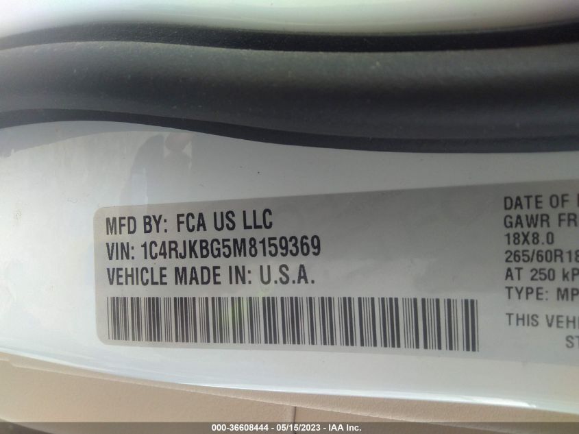 2021 JEEP GRAND CHEROKEE L LIMITED - 1C4RJKBG5M8159369