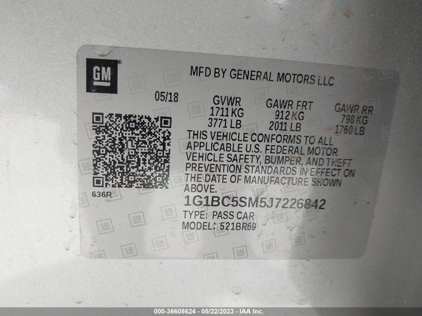 2018 CHEVROLET CRUZE LS - 1G1BC5SM5J7226842