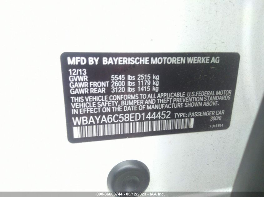 2014 BMW 7 SERIES 740I - WBAYA6C58ED144452