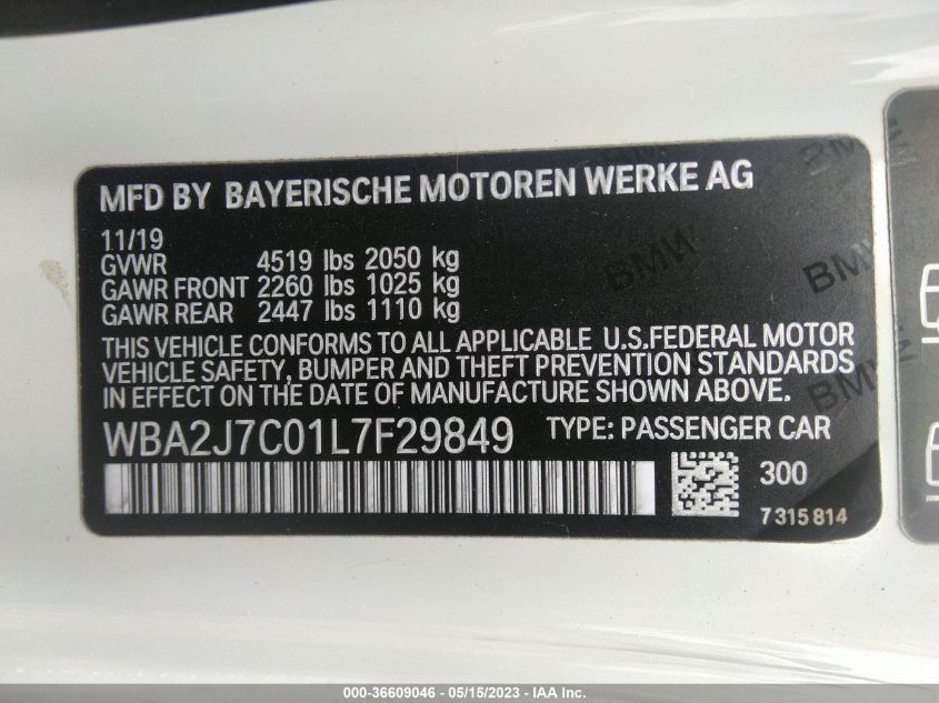 2020 BMW 2 SERIES M240I XDRIVE - WBA2J7C01L7F29849