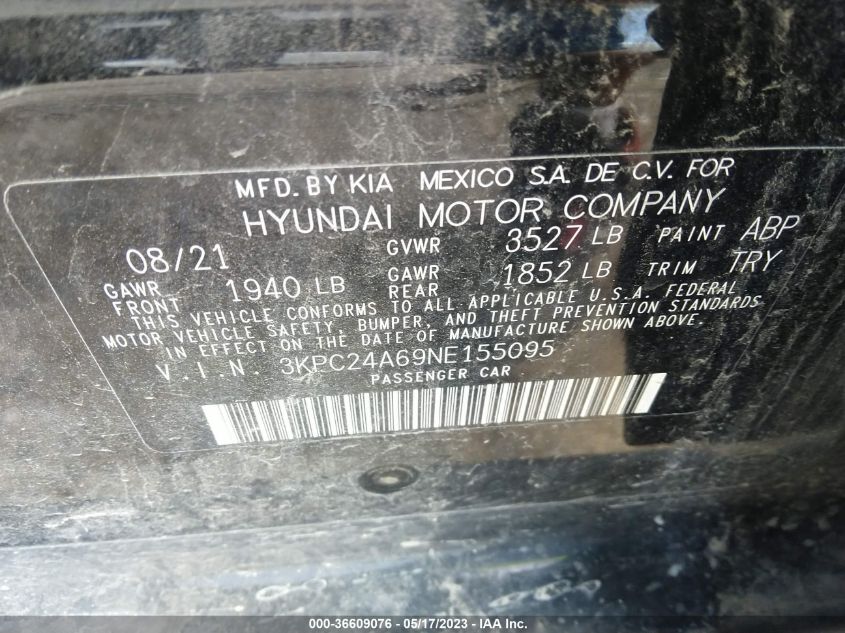 2022 HYUNDAI ACCENT SE - 3KPC24A69NE155095
