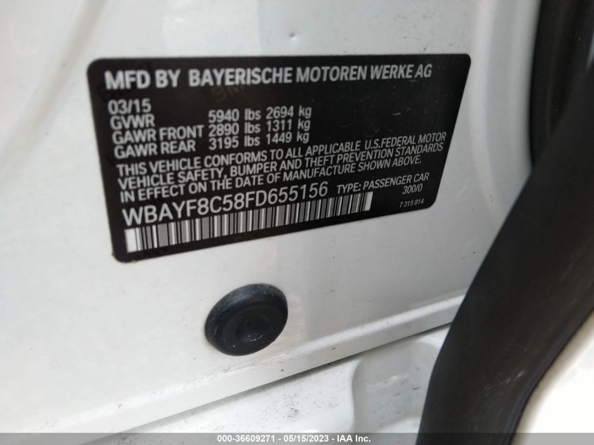 2015 BMW 7 SERIES 750LI XDRIVE - WBAYF8C58FD655156