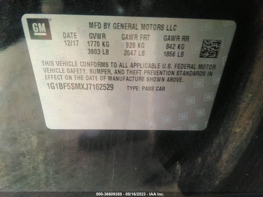 2018 CHEVROLET CRUZE PREMIER - 1G1BF5SMXJ7162529