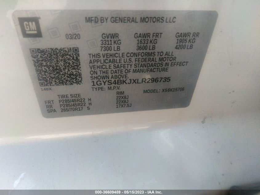 2020 CADILLAC ESCALADE LUXURY - 1GYS4BKJXLR296735