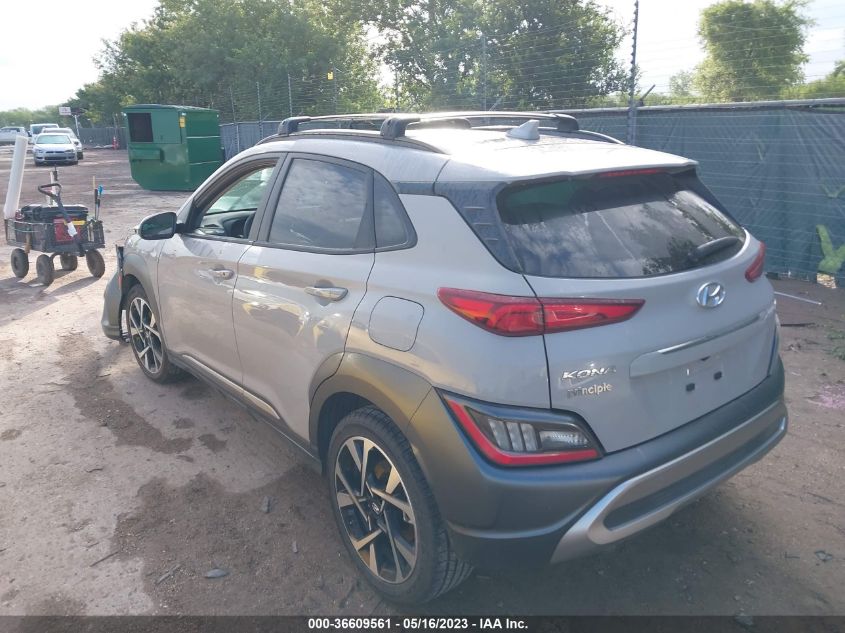 2022 HYUNDAI KONA LIMITED - KM8K53A38NU885144