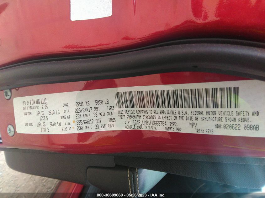 2015 JEEP CHEROKEE SPORT - 1C4PJLAB1FW669784