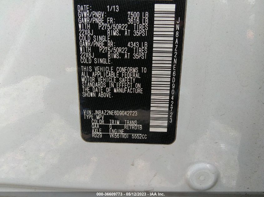 2013 INFINITI QX56 JN8AZ2NE6D9042723