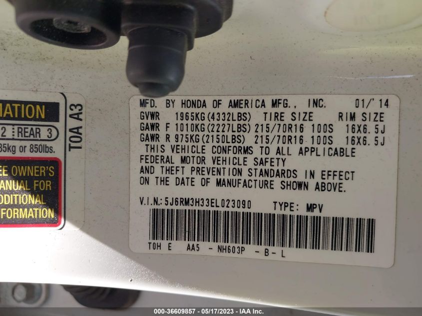 2014 HONDA CR-V LX - 5J6RM3H33EL023090