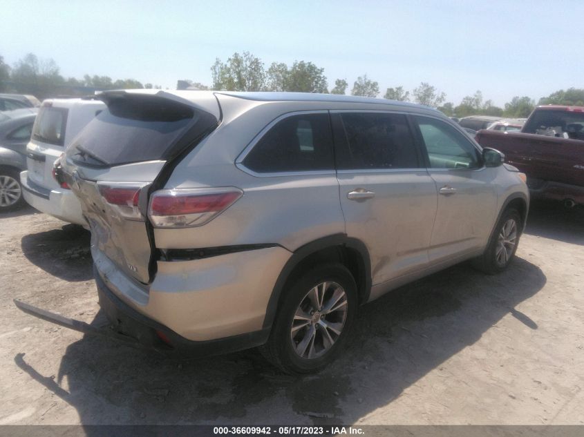 2014 TOYOTA HIGHLANDER XLE - 5TDKKRFHXES019373
