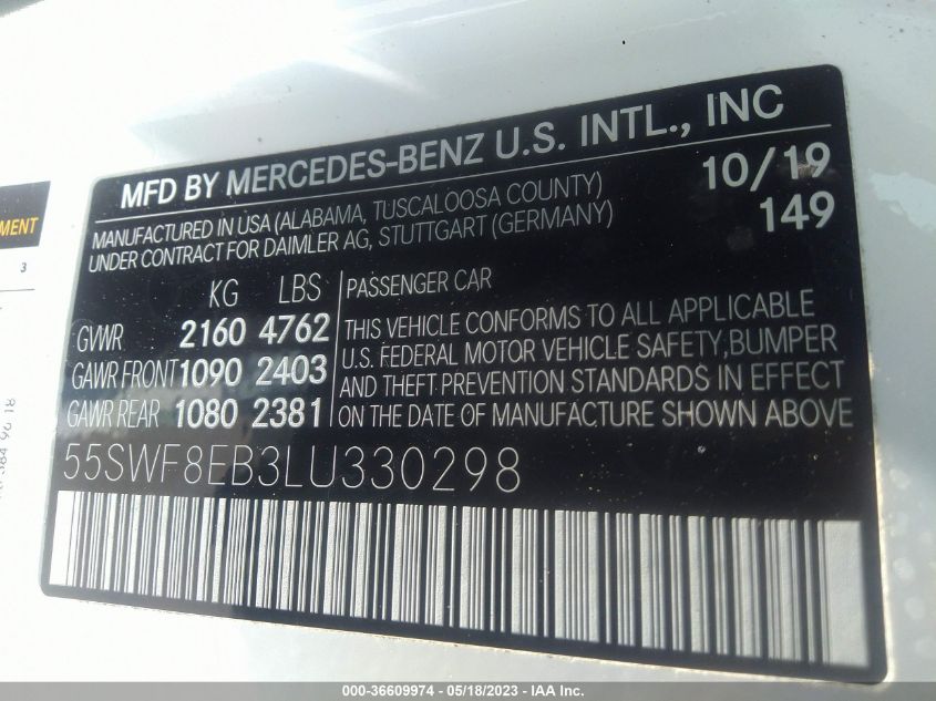 2020 MERCEDES-BENZ C-CLASS C 300 - 55SWF8EB3LU330298