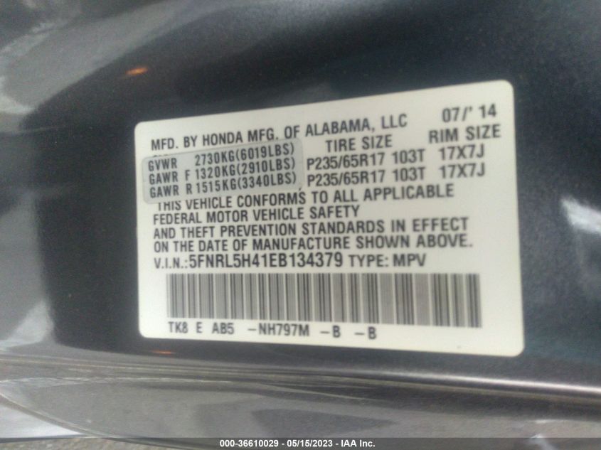 2014 HONDA ODYSSEY EX - 5FNRL5H41EB134379