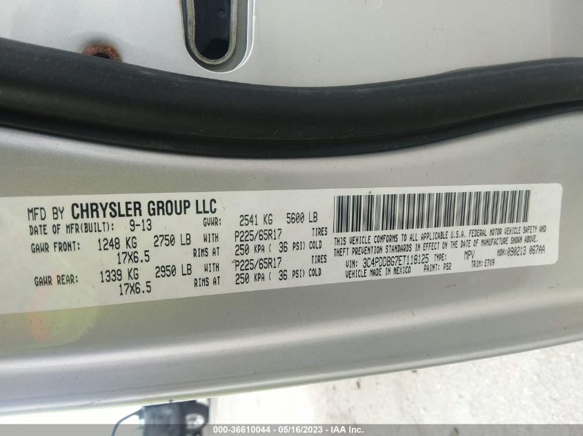 2014 DODGE JOURNEY SXT - 3C4PDDBG7ET118125