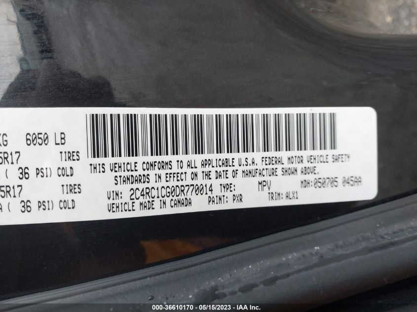 2013 CHRYSLER TOWN & COUNTRY TOURING-L - 2C4RC1CG0DR770014