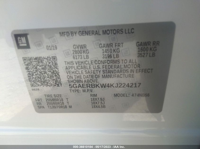 2019 BUICK ENCLAVE ESSENCE - 5GAERBKW4KJ224217