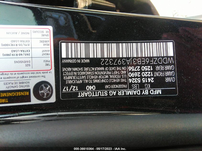 2018 MERCEDES-BENZ E-CLASS AMG E 43 - WDDZF6EB3JA397322
