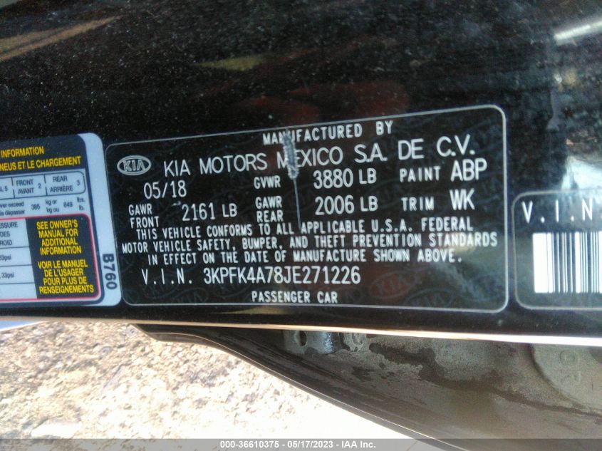 2018 KIA FORTE LX - 3KPFK4A78JE271226