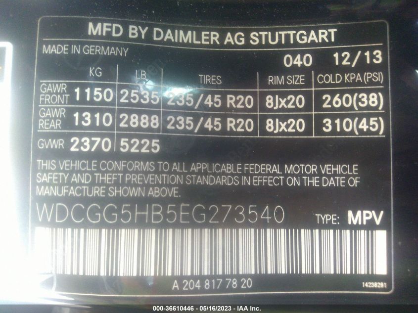 2014 MERCEDES-BENZ GLK-CLASS GLK 350 - WDCGG5HB5EG273540