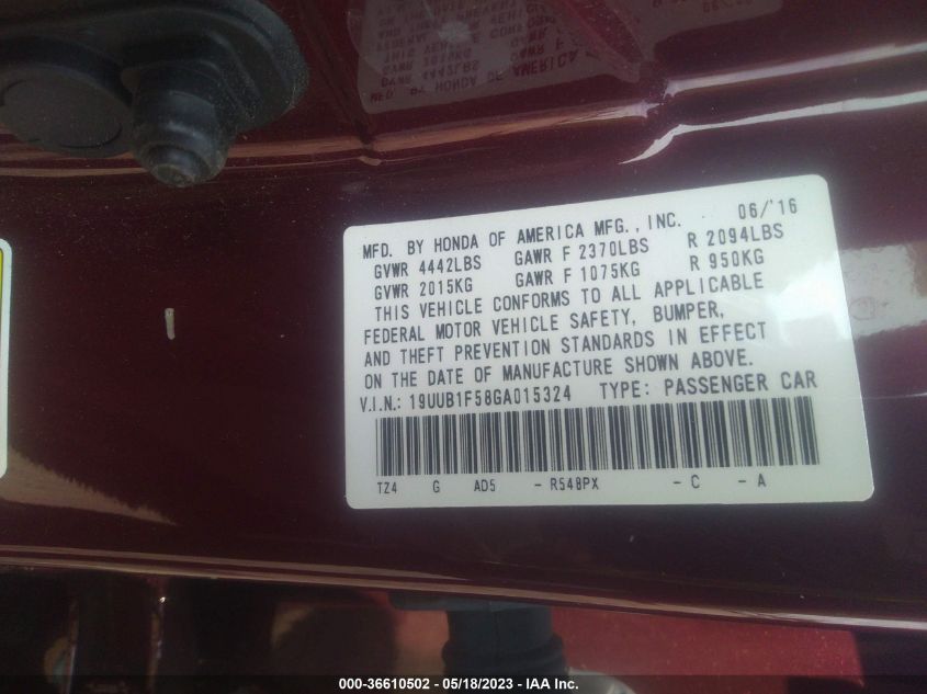 2016 ACURA TLX TECH - 19UUB1F58GA015324