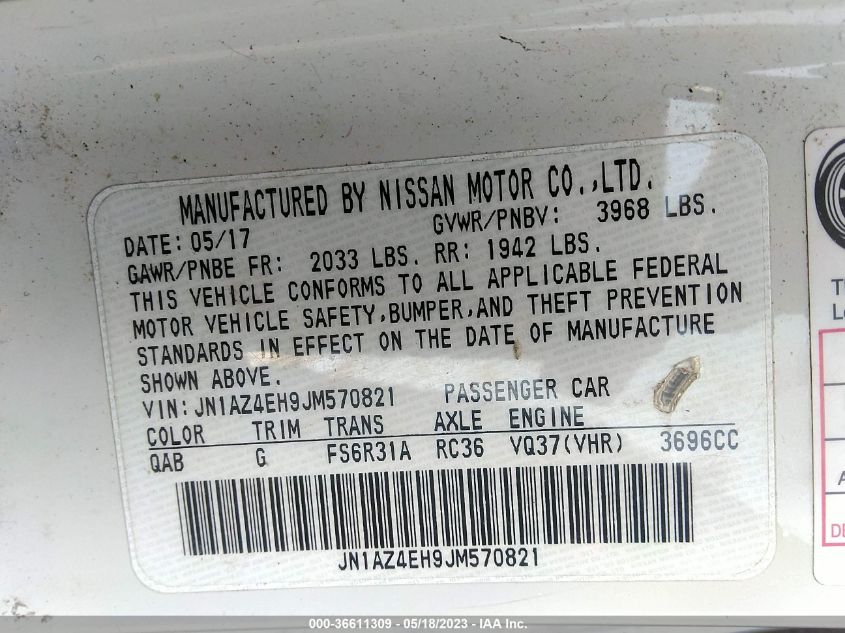2018 NISSAN 370Z COUPE JN1AZ4EH9JM570821