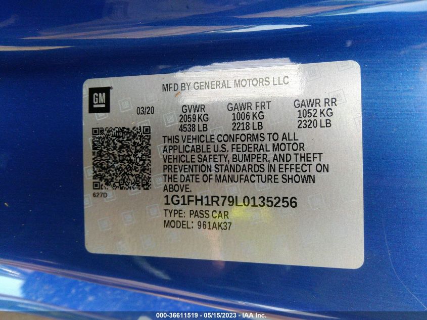 2020 CHEVROLET CAMARO 2SS - 1G1FH1R79L0135256