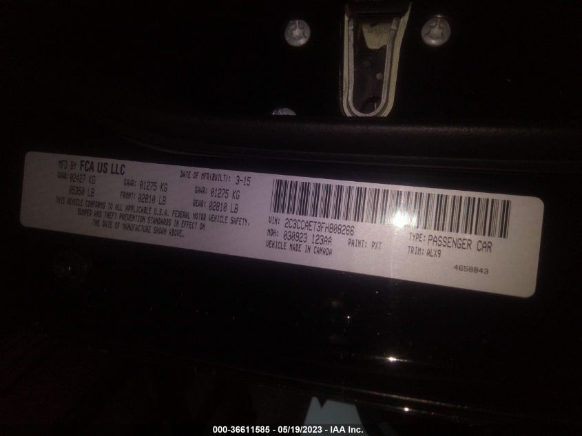 2015 CHRYSLER 300 300C - 2C3CCAET3FH808266