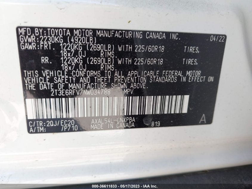 2022 TOYOTA RAV4 HYBRID XSE - 2T3E6RFV7NW034788