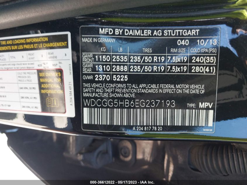 2014 MERCEDES-BENZ GLK-CLASS GLK 350 - WDCGG5HB6EG237193