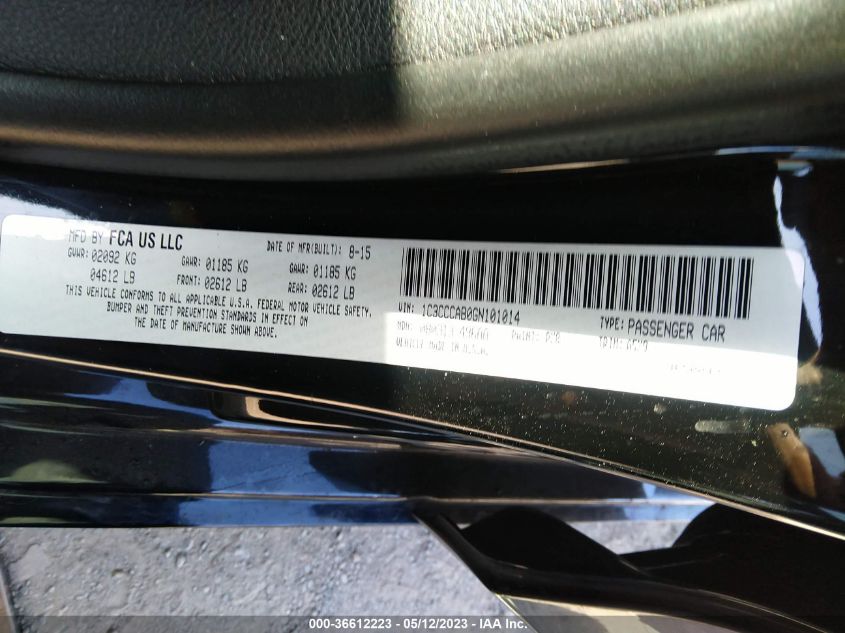 2016 CHRYSLER 200 LIMITED - 1C3CCCAB0GN101014