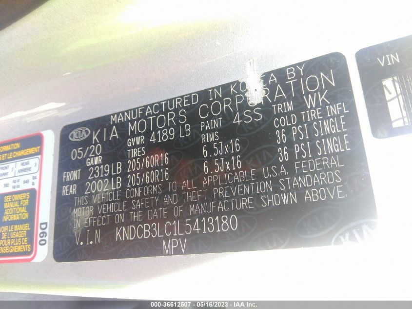 2020 KIA NIRO LXS - KNDCB3LC1L5413180