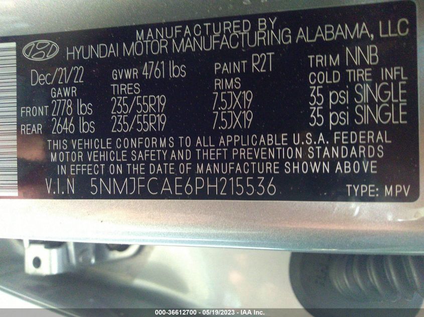 2023 HYUNDAI TUCSON SEL - 5NMJFCAE6PH215536