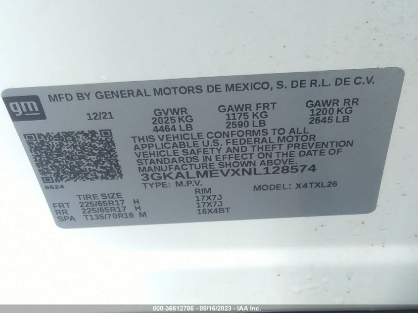 2022 GMC TERRAIN SLE - 3GKALMEVXNL128574