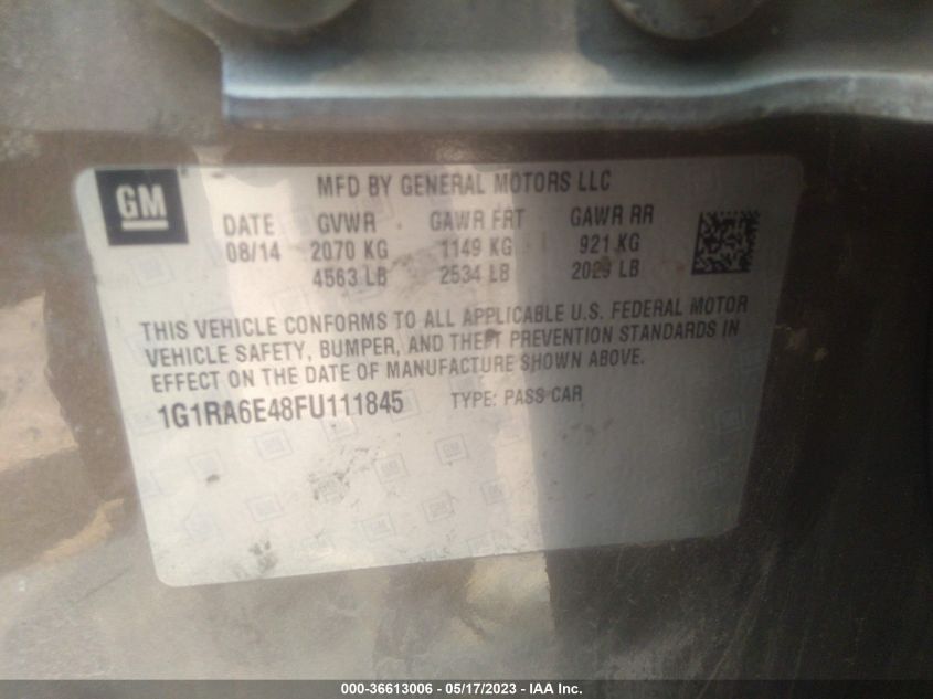 2015 CHEVROLET VOLT - 1G1RA6E48FU111845