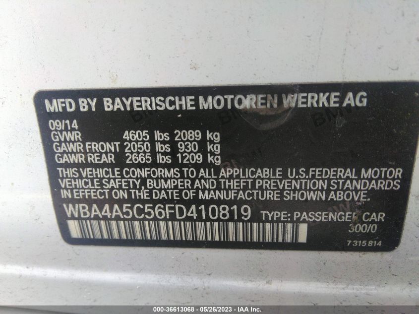 2015 BMW 4 SERIES 428I - WBA4A5C56FD410819