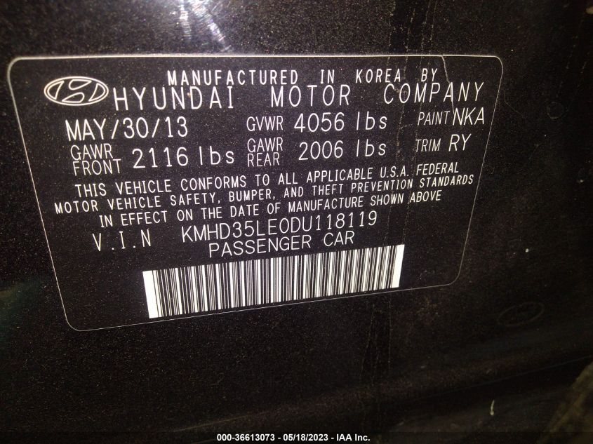 2013 HYUNDAI ELANTRA GT - KMHD35LE0DU118119