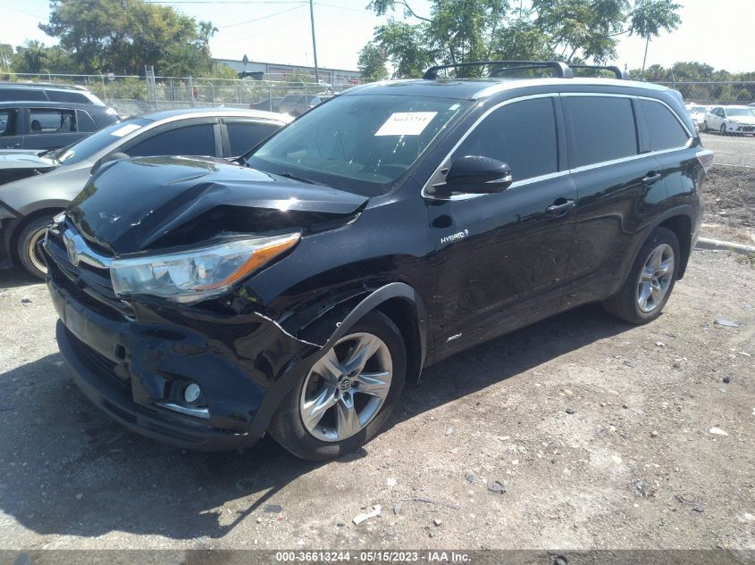 2016 TOYOTA HIGHLANDER HYBRID LIMITED - 5TDDCRFH5GS015563