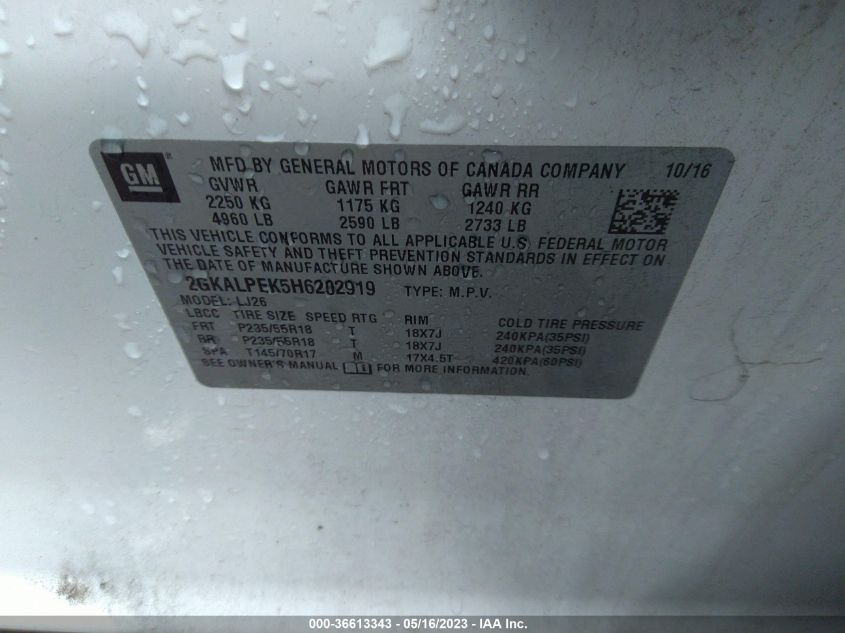 2017 GMC TERRAIN SLT - 2GKALPEK5H6202919